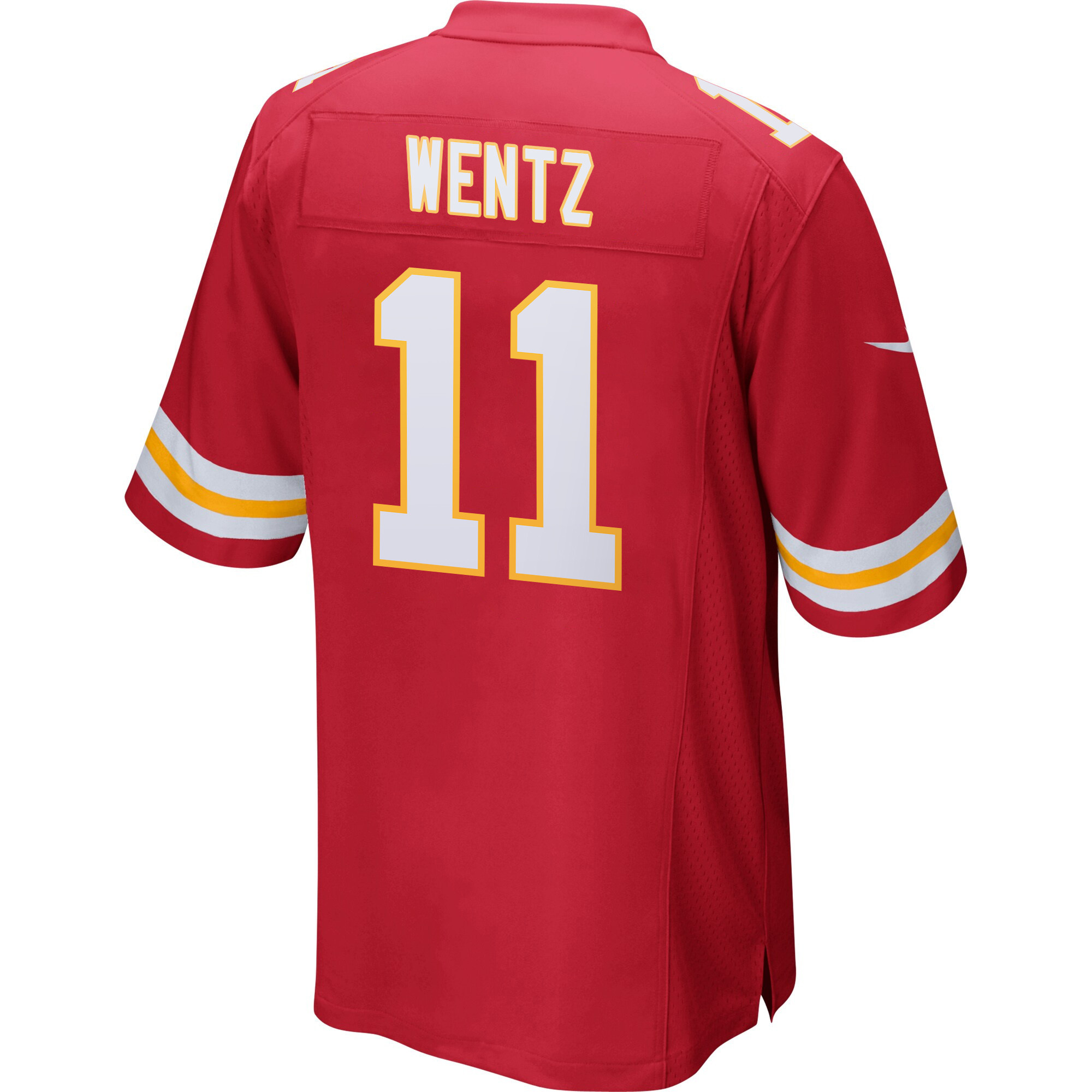 Carson Wentz 11 Kansas City Chiefs Super Bowl LIX Champions Patch ‘New Orleans – Where Passion Ignites’ EMBROIDERED Game Men Jersey – Red - Image 2