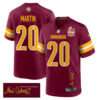 Quan Martin 20 Washington Commanders Super Bowl LIX Champions Patch ‘New Orleans – A Symphony of Sport’ EMBROIDERED Game Men Jersey – Burgundy