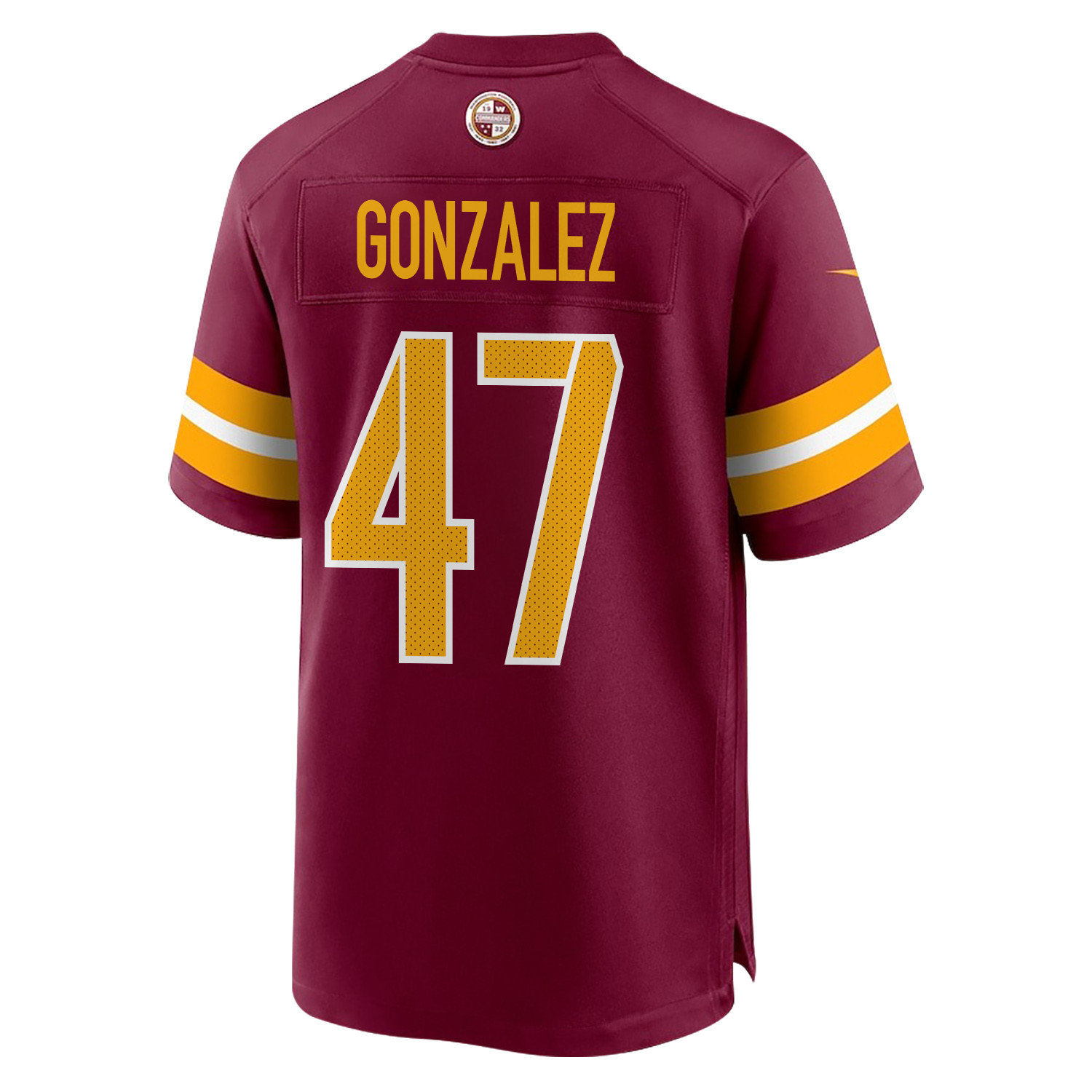 Zane Gonzalez 47 Washington Commanders Super Bowl LIX Champions Patch ‘New Orleans – A Symphony of Sport’ EMBROIDERED Game Men Jersey – Burgundy - Image 2