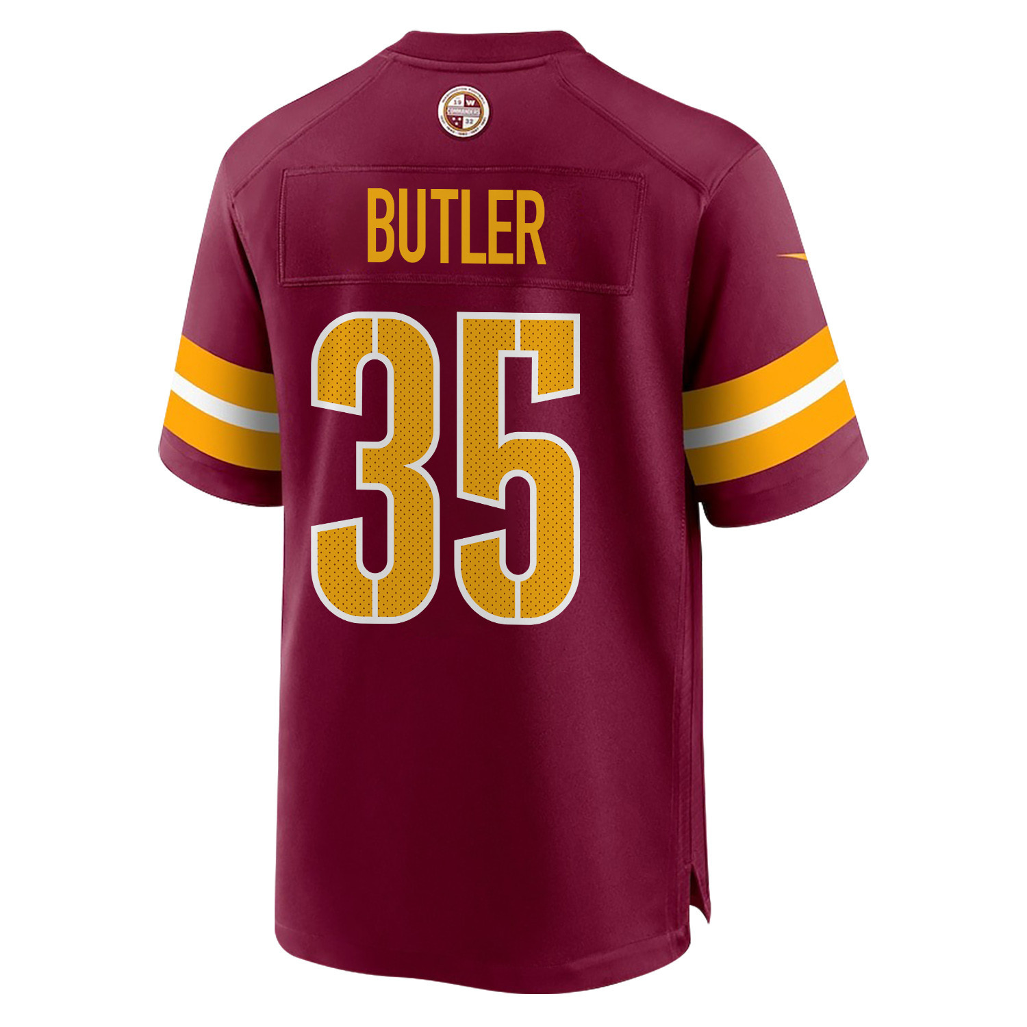 Percy Butler 35 Washington Commanders Super Bowl LIX Champions Patch ‘New Orleans – The Ultimate Showdown’ EMBROIDERED Game Men Jersey – Burgundy - Image 2
