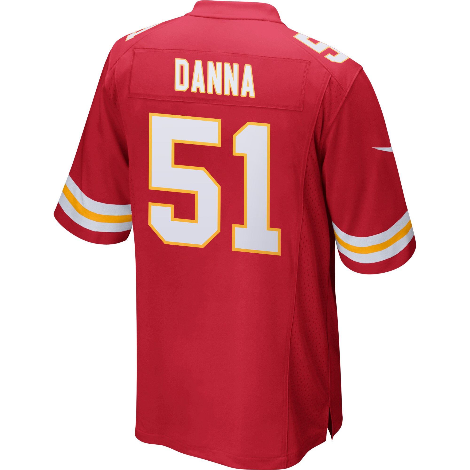 Mike Danna 51 Kansas City Chiefs Super Bowl LIX Champions Patch ‘New Orleans – Where Legends Are Made’ EMBROIDERED Game Men Jersey – Red - Image 2