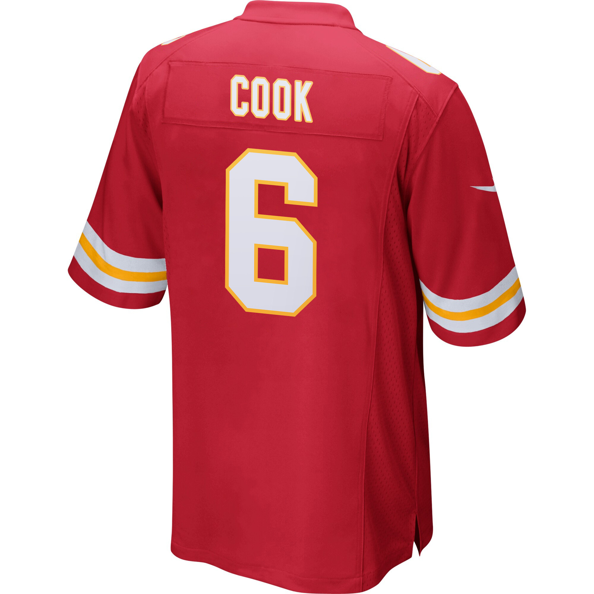 Bryan Cook 6 Kansas City Chiefs Super Bowl LIX Champions Patch ‘New Orleans – A Symphony of Sport’ EMBROIDERED Game Men Jersey – Red - Image 2