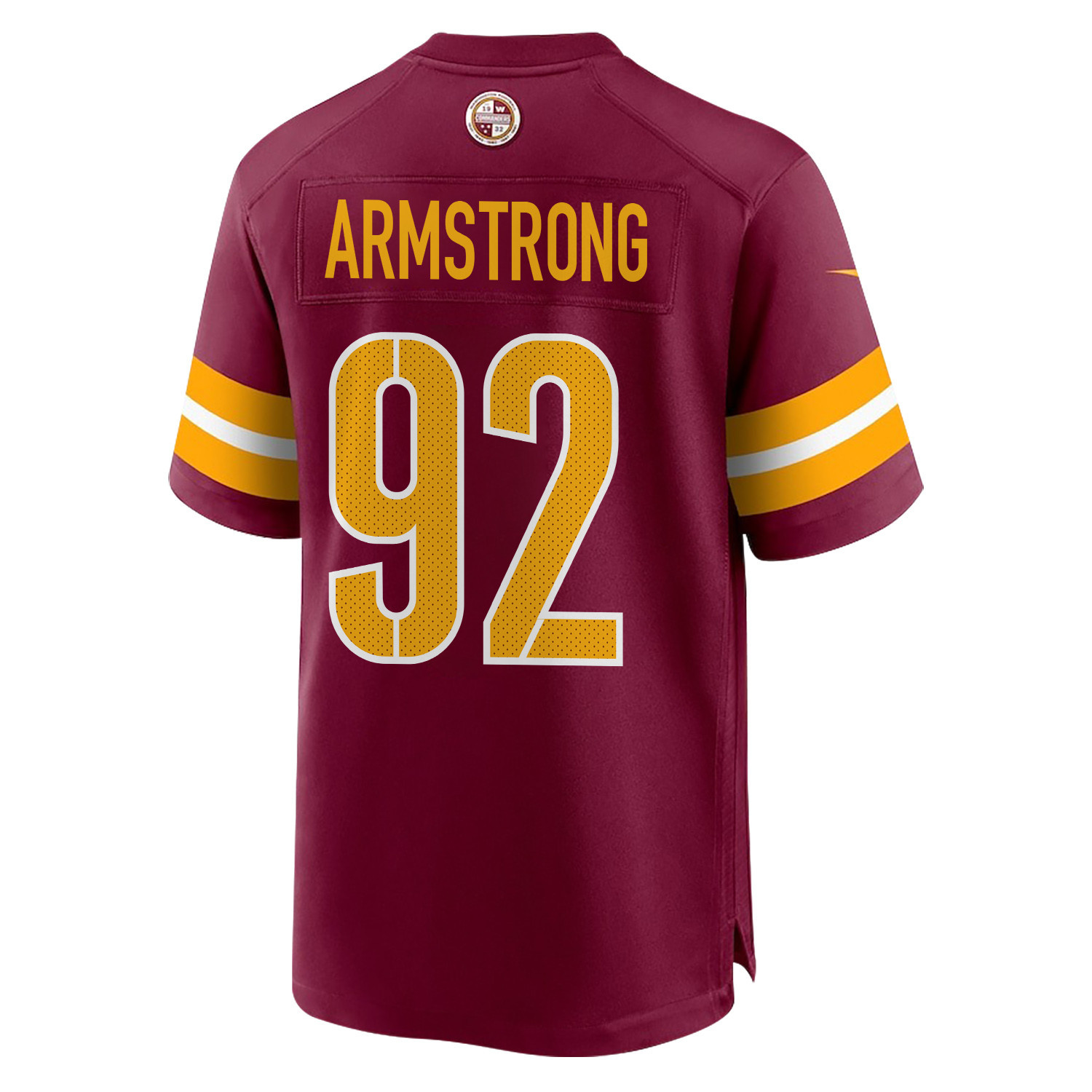 Dorance Armstrong 92 Washington Commanders Super Bowl LIX Champions Patch ‘New Orleans – Where Legends Are Made’ EMBROIDERED Game Men Jersey – Burgundy - Image 2