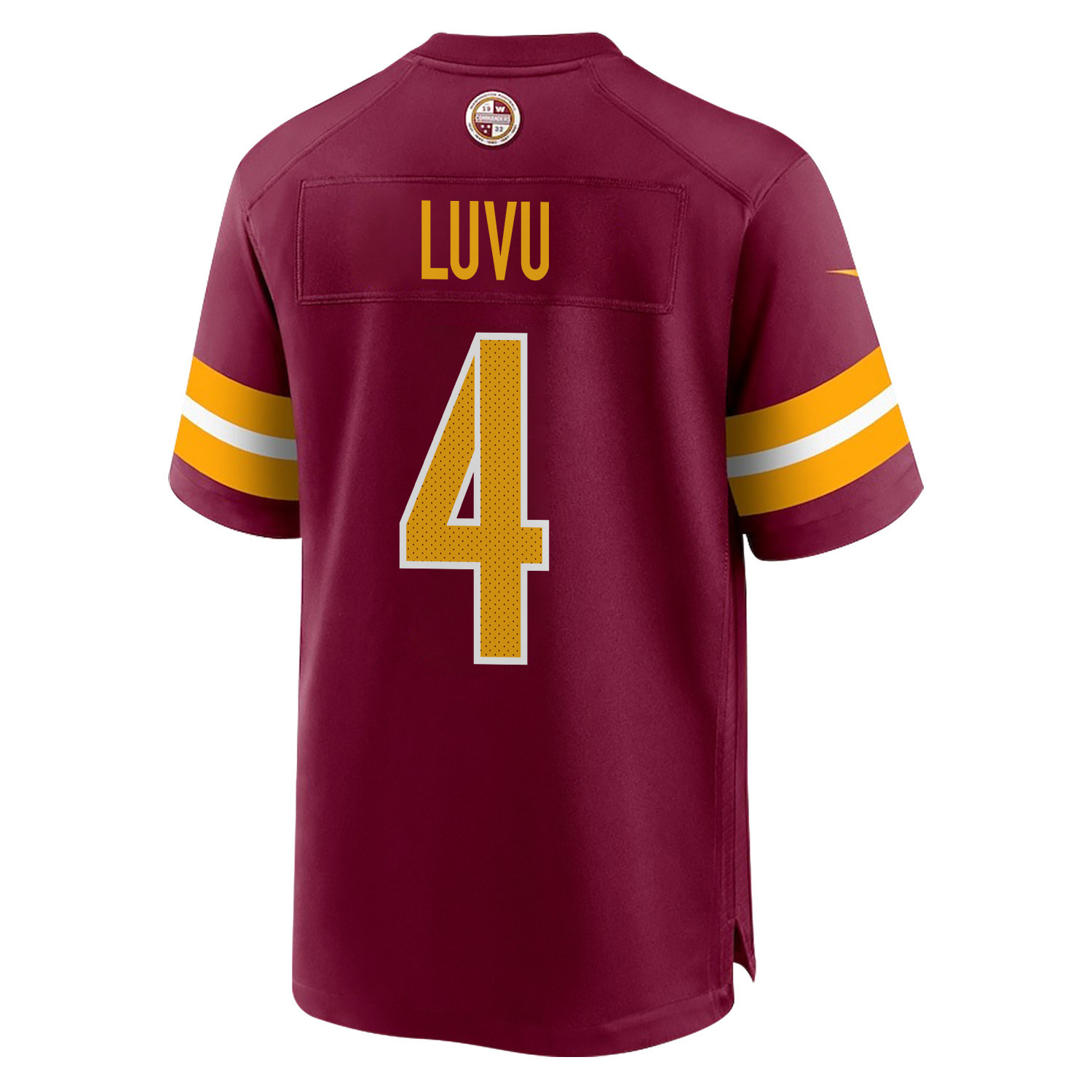 Frankie Luvu 4 Washington Commanders Super Bowl LIX Champions Patch ‘New Orleans – The Ultimate Showdown’ EMBROIDERED Game Men Jersey – Burgundy - Image 2