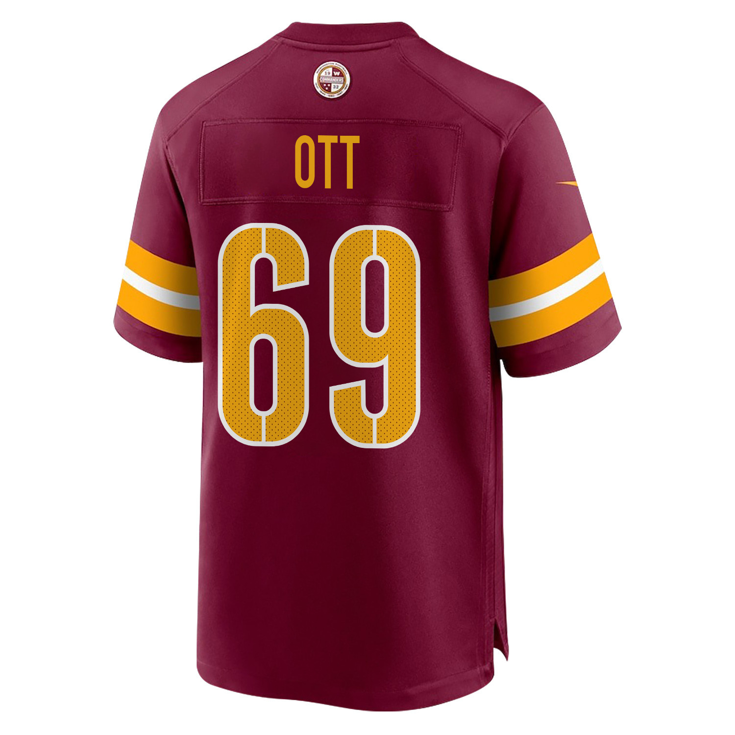 Tyler Ott 69 Washington Commanders Super Bowl LIX Champions Patch ‘New Orleans – A Symphony of Sport’ EMBROIDERED Game Men Jersey – Burgundy - Image 2
