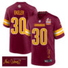 Austin Ekeler 30 Washington Commanders Super Bowl LIX Champions Patch ‘New Orleans – A Symphony of Sport’ EMBROIDERED Game Men Jersey – Burgundy