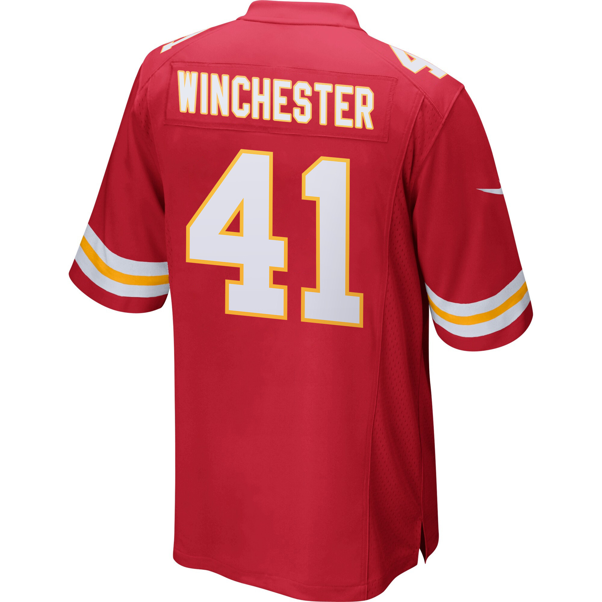 James Winchester 41 Kansas City Chiefs Super Bowl LIX Champions Patch ‘New Orleans – Where Legends Are Made’ EMBROIDERED Game Men Jersey – Red - Image 2