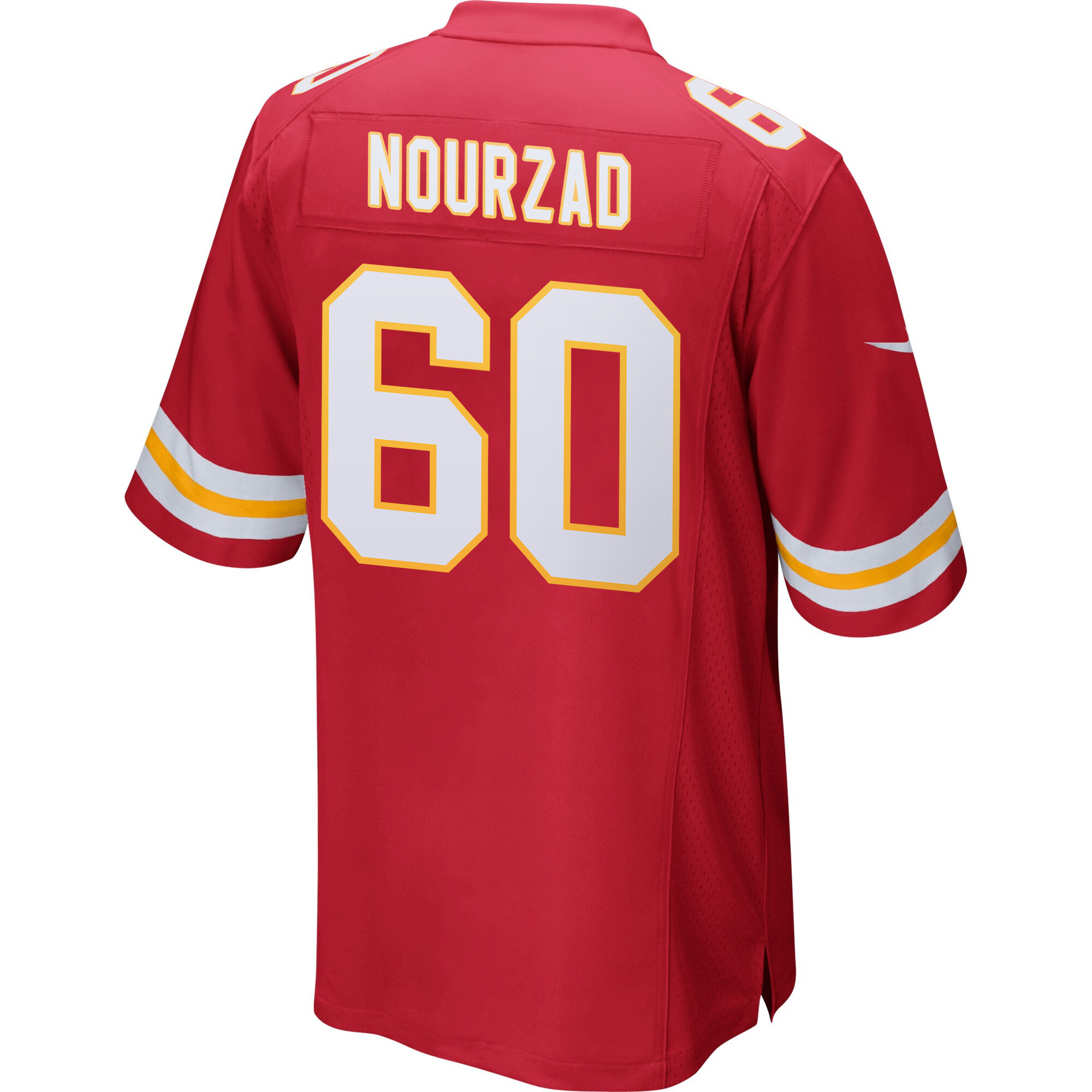 Hunter Nourzad 60 Kansas City Chiefs Super Bowl LIX Champions Patch ‘New Orleans – The Ultimate Showdown’ EMBROIDERED Game Men Jersey – Red - Image 2