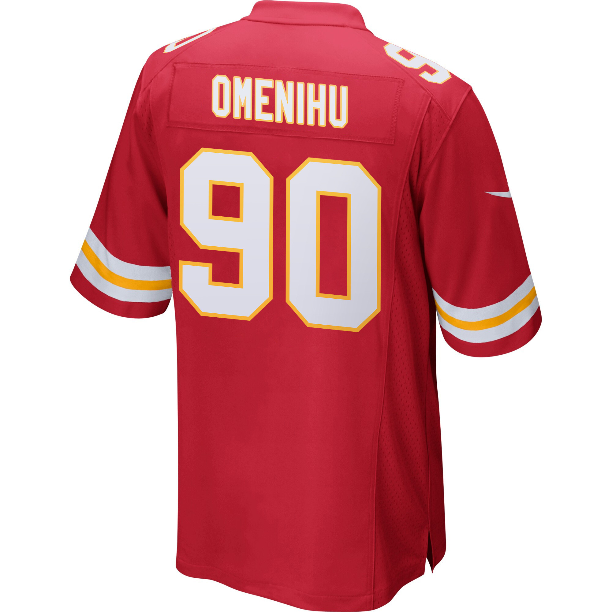 Charles Omenihu 90 Kansas City Chiefs Super Bowl LIX Champions Patch ‘New Orleans – A Symphony of Sport’ EMBROIDERED Game Men Jersey – Red - Image 2
