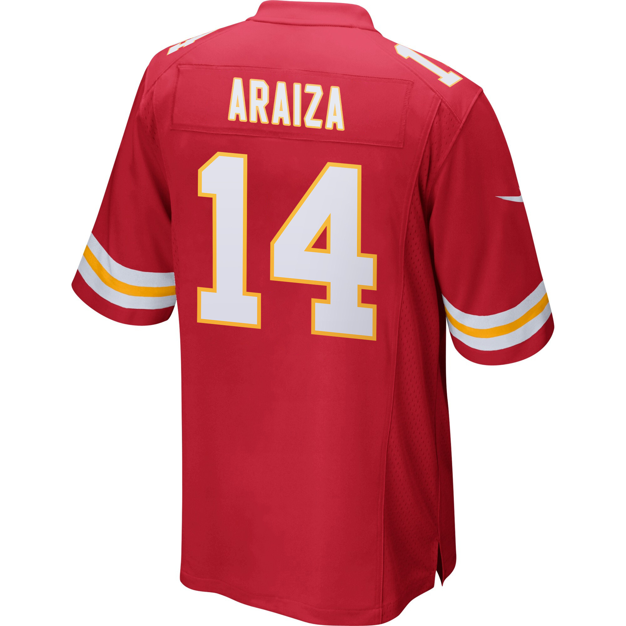 Matt Araiza 14 Kansas City Chiefs Super Bowl LIX Champions Patch ‘New Orleans – Where Passion Ignites’ EMBROIDERED Game Men Jersey – Red - Image 2