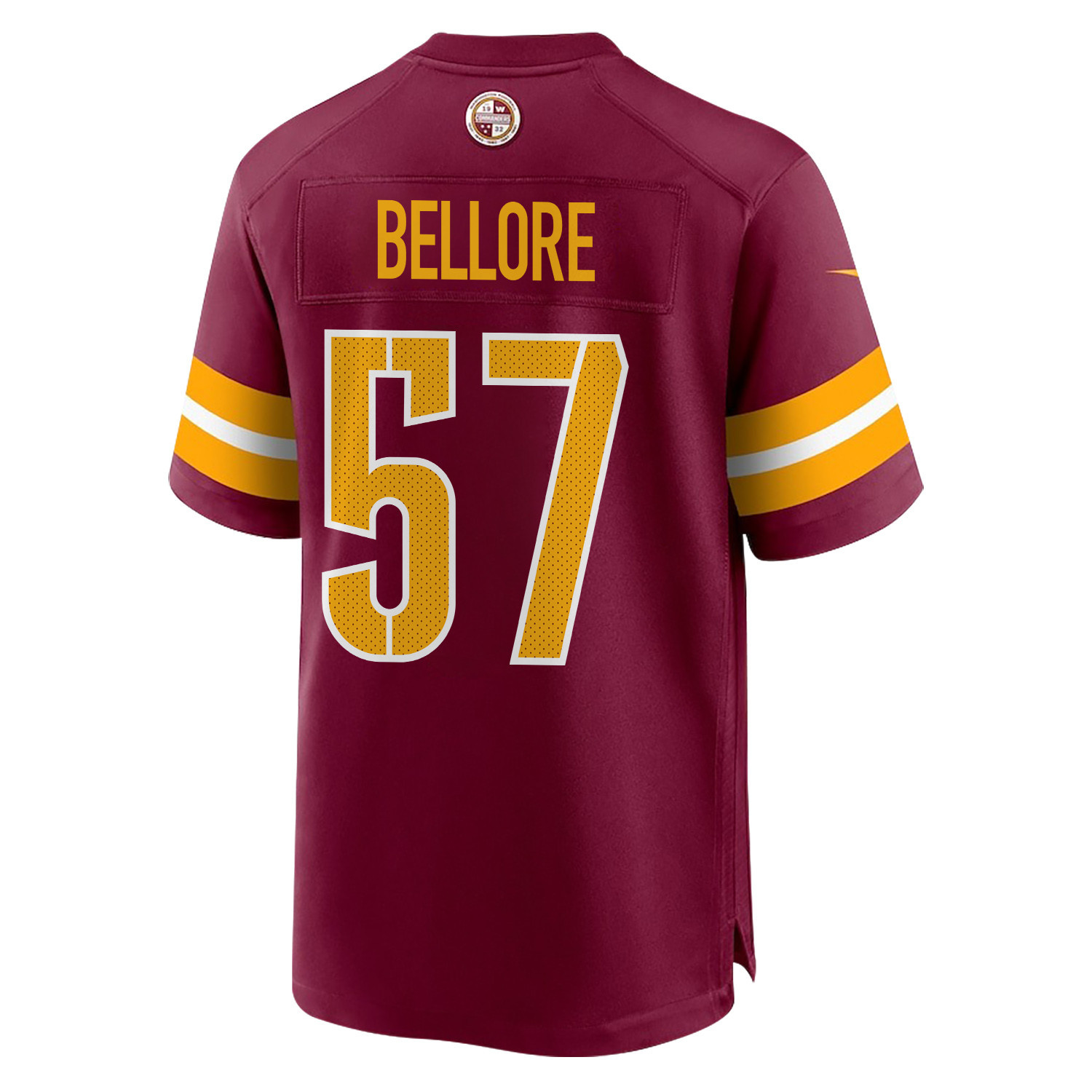 Nick Bellore 57 Washington Commanders Super Bowl LIX Champions Patch ‘New Orleans – Where Passion Ignites’ EMBROIDERED Game Men Jersey – Burgundy - Image 2
