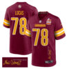 Cornelius Lucas 78 Washington Commanders Super Bowl LIX Champions Patch ‘New Orleans – Where Passion Ignites’ EMBROIDERED Game Men Jersey – Burgundy