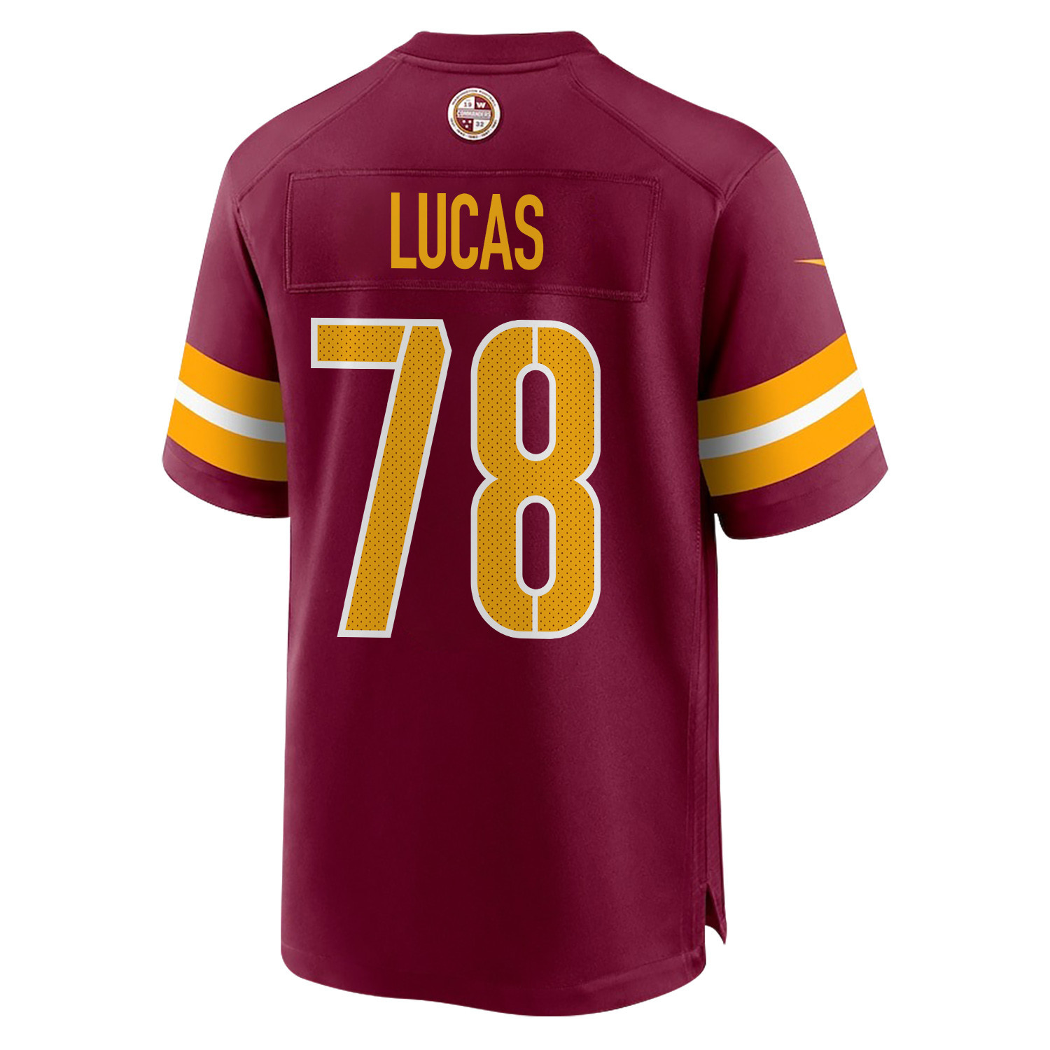 Cornelius Lucas 78 Washington Commanders Super Bowl LIX Champions Patch ‘New Orleans – Where Passion Ignites’ EMBROIDERED Game Men Jersey – Burgundy - Image 2