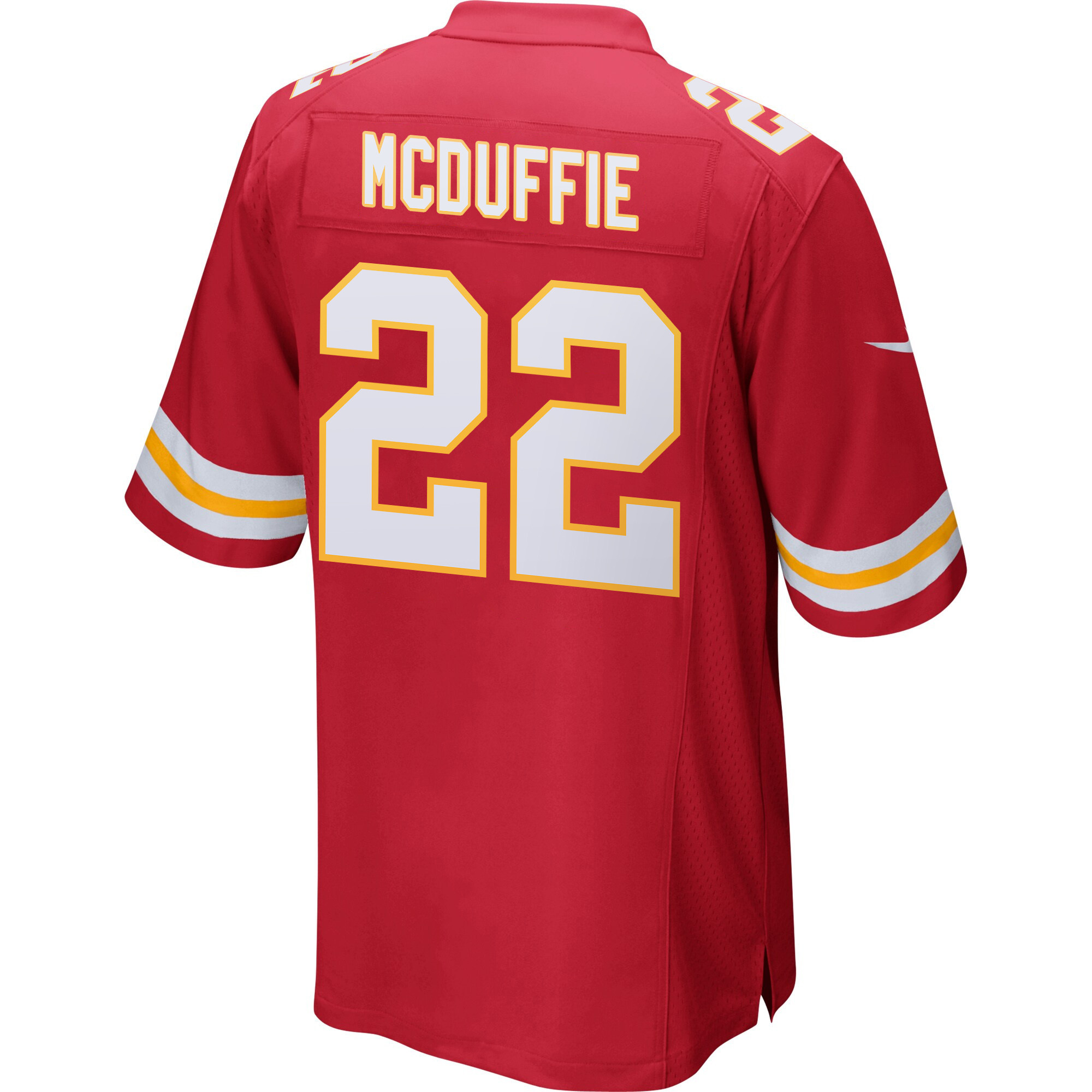Trent McDuffie 22 Kansas City Chiefs Super Bowl LIX Champions Patch ‘New Orleans – Where Legends Are Made’ EMBROIDERED Game Men Jersey – Red - Image 2