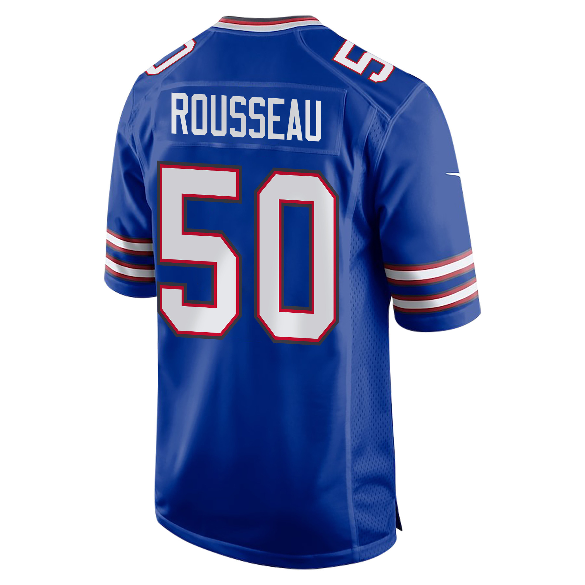 Greg Rousseau 50 Buffalo Bills Super Bowl LIX Champions Patch ‘New Orleans – The Ultimate Showdown’ EMBROIDERED Game Men Jersey – Royal - Image 2