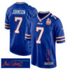 Taron Johnson 7 Buffalo Bills Super Bowl LIX Champions Patch ‘New Orleans – Where Legends Are Made’ EMBROIDERED Game Men Jersey – Royal