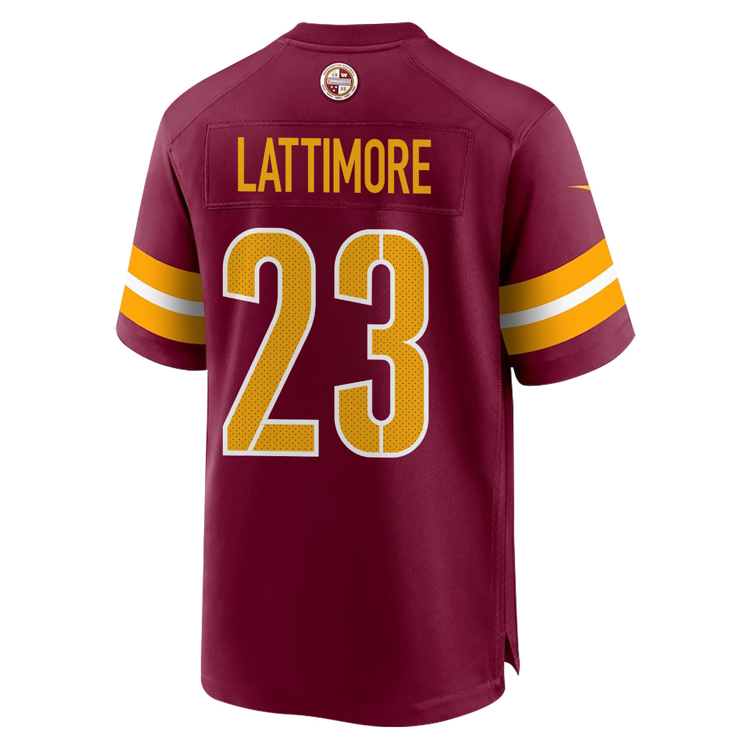 Marshon Lattimore 23 Washington Commanders Super Bowl LIX Champions Patch ‘New Orleans – A Symphony of Sport’ EMBROIDERED Game Men Jersey – Burgundy - Image 2