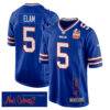 Kaiir Elam 5 Buffalo Bills Super Bowl LIX Champions Patch ‘New Orleans – A Symphony of Sport’ EMBROIDERED Game Men Jersey – Royal