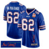 Sedrick Van Pran-Granger 62 Buffalo Bills Super Bowl LIX Champions Patch ‘New Orleans – Where Passion Ignites’ EMBROIDERED Game Men Jersey – Royal
