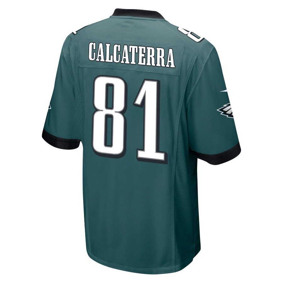 Grant Calcaterra 81 Philadelphia Eagles Super Bowl LIX Champions Patch ‘New Orleans – The Ultimate Showdown’ EMBROIDERED Game Men Jersey – Midnight Green - Image 2