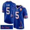 Kaiir Elam 5 Buffalo Bills Super Bowl LIX Champions Patch ‘New Orleans – Where Passion Ignites’ EMBROIDERED Game Men Jersey – Royal