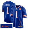 Curtis Samuel 1 Buffalo Bills Super Bowl LIX Champions Patch ‘New Orleans – Where Passion Ignites’ EMBROIDERED Game Men Jersey – Royal