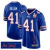 Reggie Gilliam 41 Buffalo Bills Super Bowl LIX Champions Patch ‘New Orleans – Where Passion Ignites’ EMBROIDERED Game Men Jersey – Royal