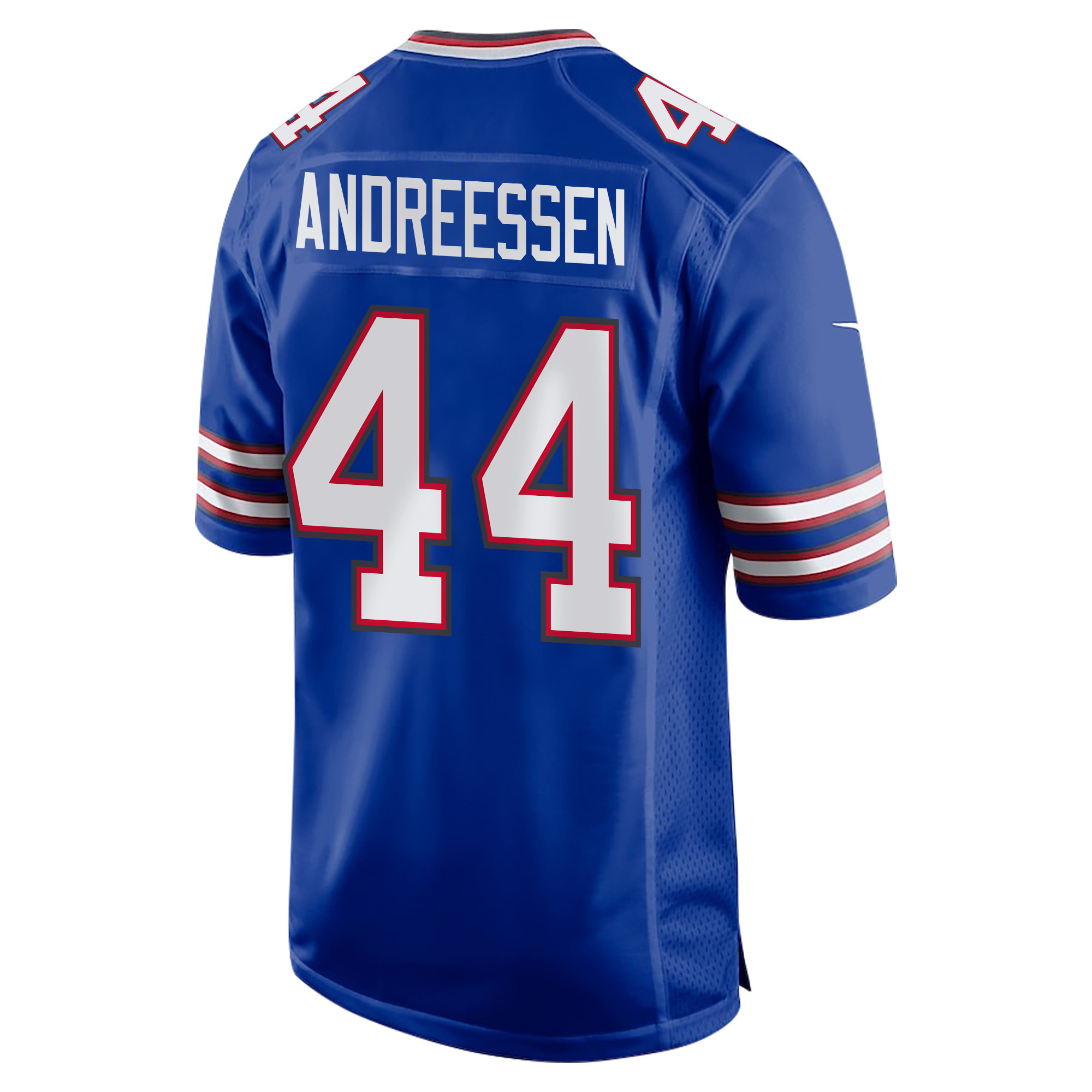 Joe Andreessen 44 Buffalo Bills Super Bowl LIX Champions Patch ‘New Orleans – A Symphony of Sport’ EMBROIDERED Game Men Jersey – Royal - Image 2