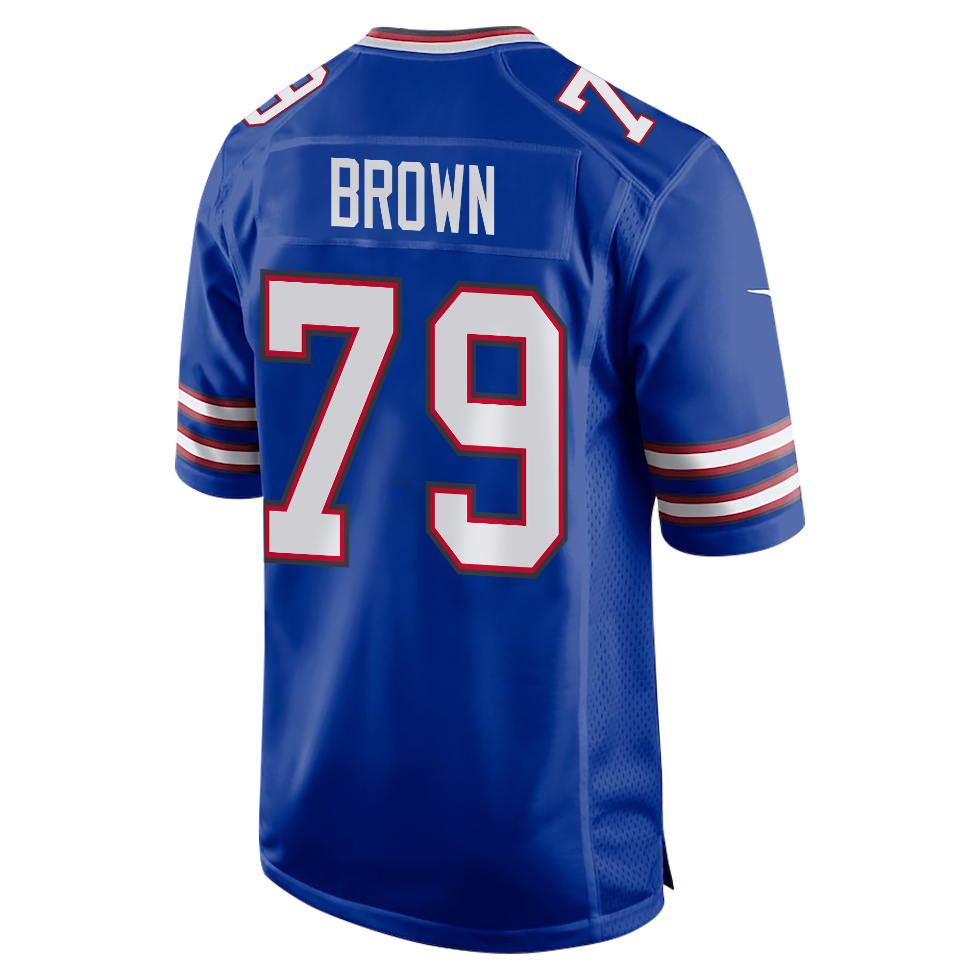 Spencer Brown 79 Buffalo Bills Super Bowl LIX Champions Patch ‘New Orleans – A Symphony of Sport’ EMBROIDERED Game Men Jersey – Royal - Image 2
