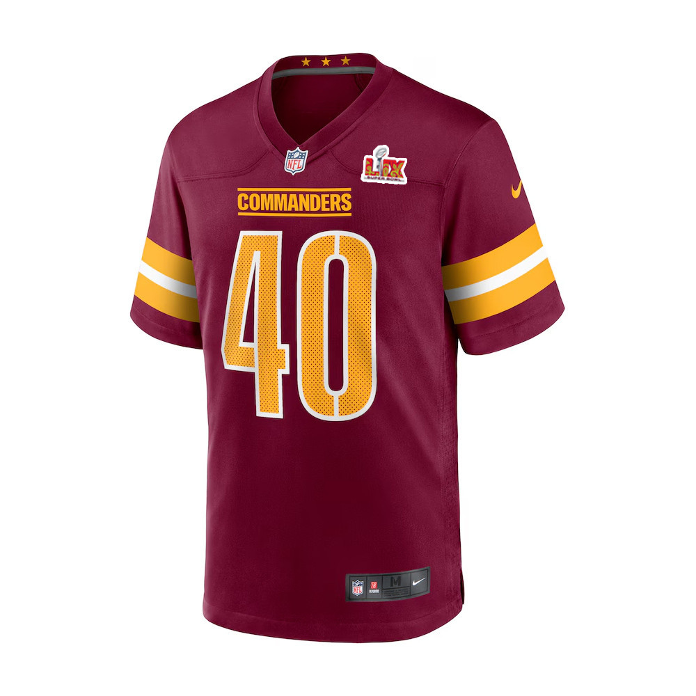 Tyler Owens #40 Washington Commanders Super Bowl LIX Jersey – Men’s – Burgundy - Image 2