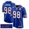Austin Johnson 98 Buffalo Bills Super Bowl LIX Champions Patch ‘New Orleans – Where Legends Are Made’ EMBROIDERED Game Men Jersey – Royal