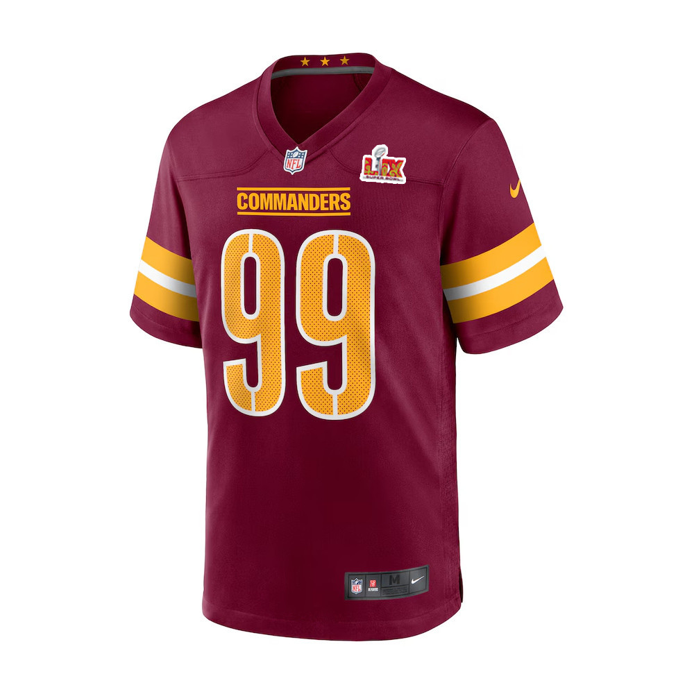 Clelin Ferrell #99 Washington Commanders Super Bowl LIX Jersey – Men’s – Burgundy - Image 2