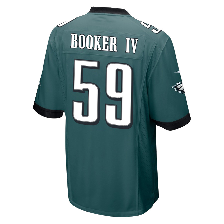 Thomas Booker IV 59 Philadelphia Eagles Super Bowl LIX Champions Patch ‘New Orleans – Where Passion Ignites’ EMBROIDERED Game Men Jersey – Midnight Green - Image 2