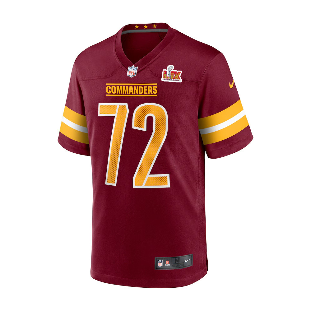 Viliami Fehoko Jr. #72 Washington Commanders Super Bowl LIX Youth Jersey – Burgundy - Image 2