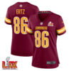 Zach Ertz #86 Washington Commanders Super Bowl LIX Women’s Jersey – Burgundy