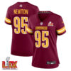 Jer’Zhan Newton #95 Washington Commanders Super Bowl LIX Women’s Jersey – Burgundy