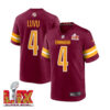 Frankie Luvu #4 Washington Commanders Super Bowl LIX Jersey – Men’s – Burgundy