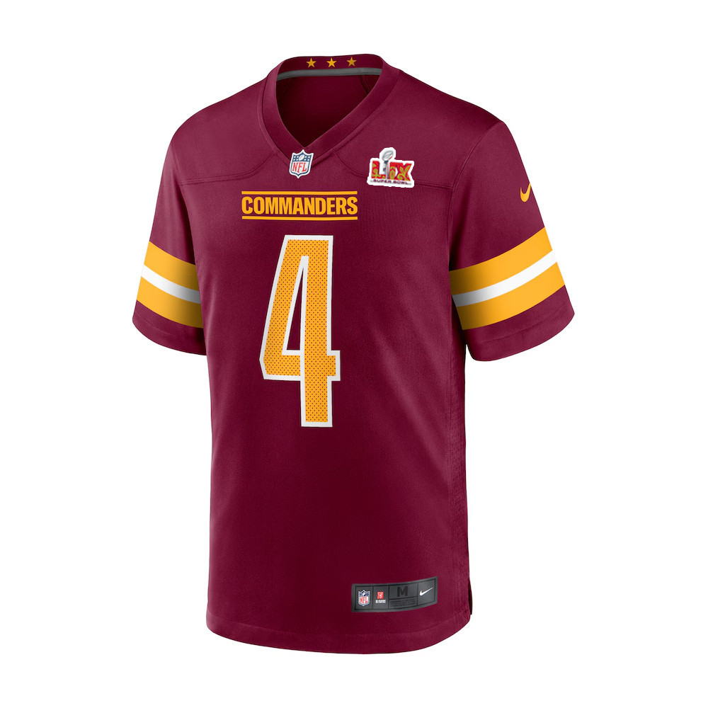 Frankie Luvu #4 Washington Commanders Super Bowl LIX Jersey – Men’s – Burgundy - Image 2