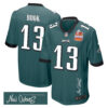 Ian Book 13 Philadelphia Eagles Super Bowl LIX Champions Patch ‘New Orleans – Where Passion Ignites’ EMBROIDERED Game Men Jersey – Midnight Green