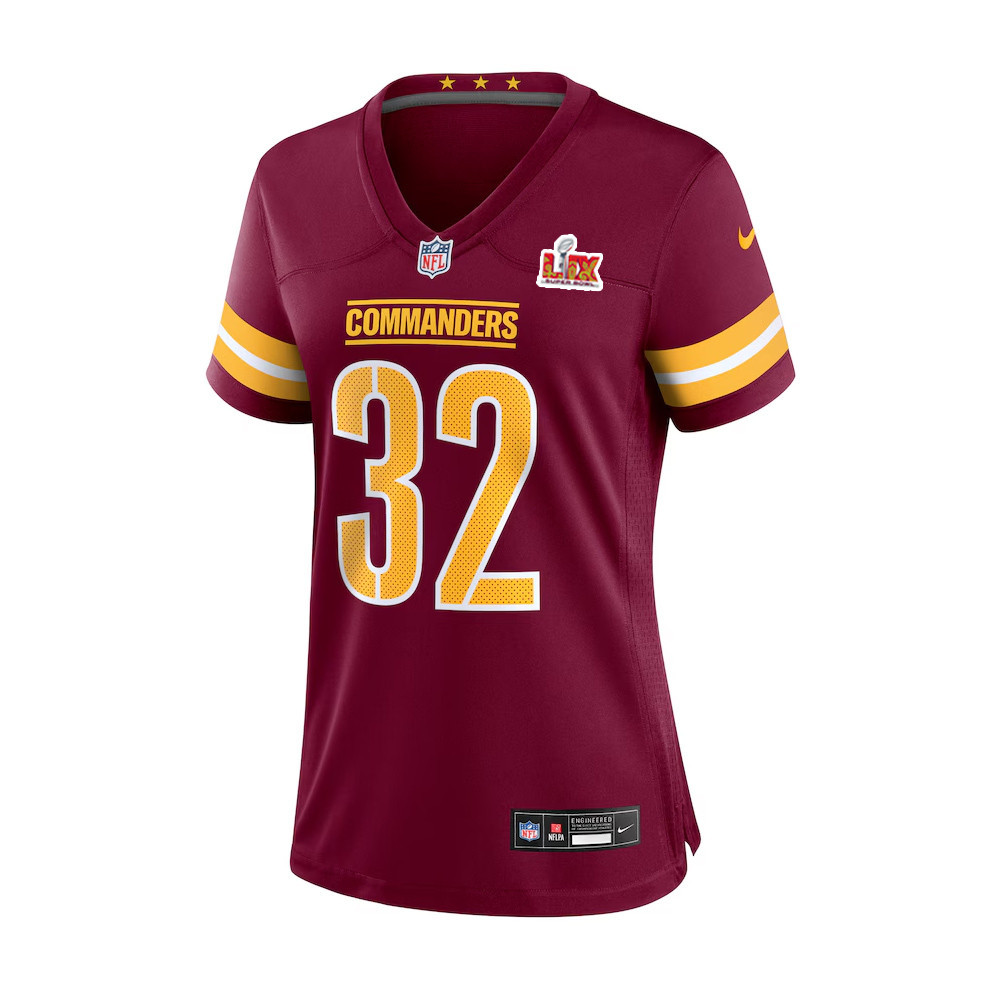 Mykal Walker #32 Washington Commanders Super Bowl LIX Women’s Jersey – Burgundy - Image 2