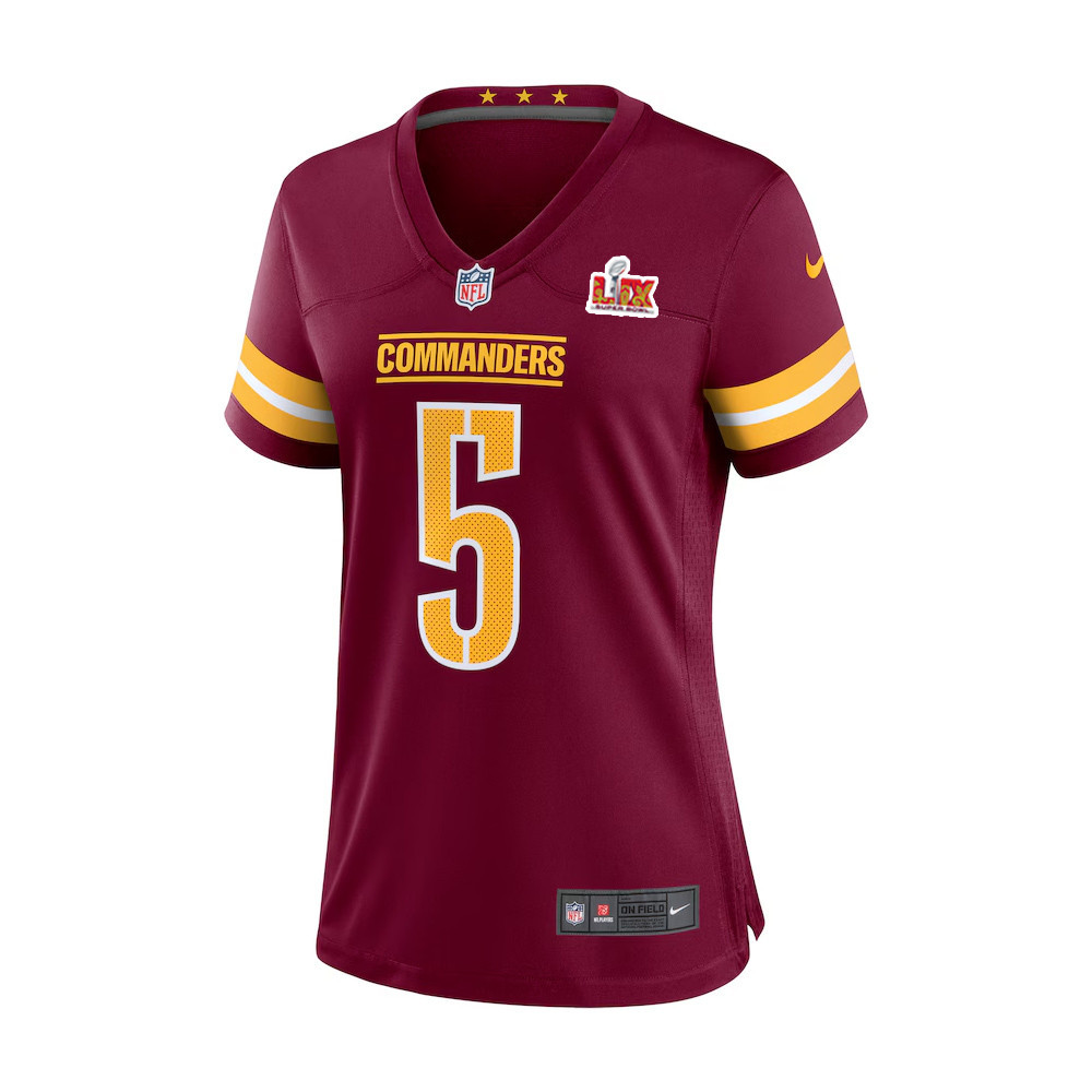 Jayden Daniels #5 Washington Commanders Super Bowl LIX Women’s Jersey – Burgundy - Image 2