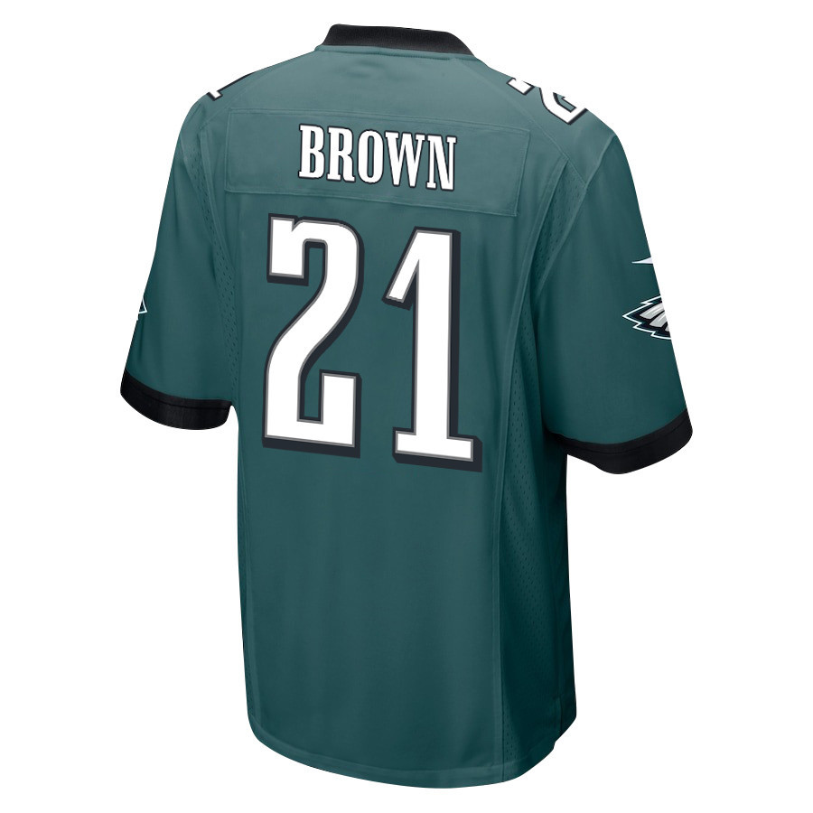 Sydney Brown 21 Philadelphia Eagles Super Bowl LIX Champions Patch ‘New Orleans – Where Legends Are Made’ EMBROIDERED Game Men Jersey – Midnight Green - Image 2