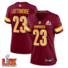 Marshon Lattimore #23 Washington Commanders Super Bowl LIX Women’s Jersey – Burgundy