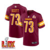 Trent Scott #73 Washington Commanders Super Bowl LIX Jersey – Men’s – Burgundy