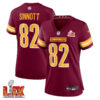 Ben Sinnott #82 Washington Commanders Super Bowl LIX Women’s Jersey – Burgundy