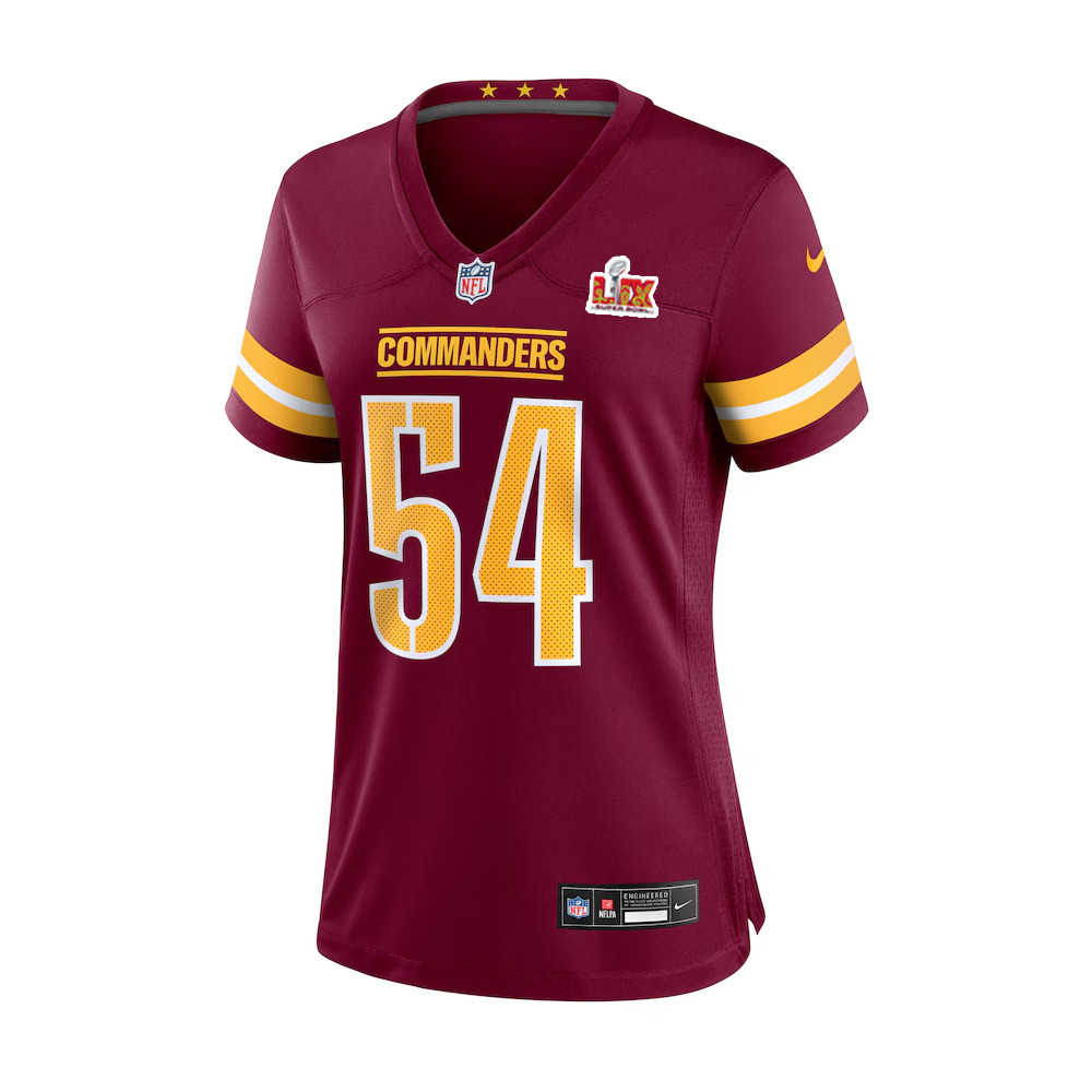 Bobby Wagner #54 Washington Commanders Super Bowl LIX Women’s Jersey – Burgundy - Image 2