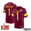 Noah Igbinoghene #1 Washington Commanders Super Bowl LIX Youth Jersey – Burgundy