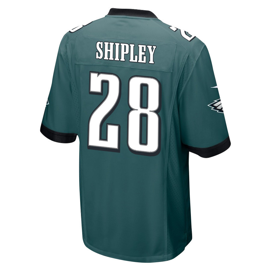 Will Shipley 28 Philadelphia Eagles Super Bowl LIX Champions Patch ‘New Orleans – The Ultimate Showdown’ EMBROIDERED Game Men Jersey – Midnight Green - Image 2