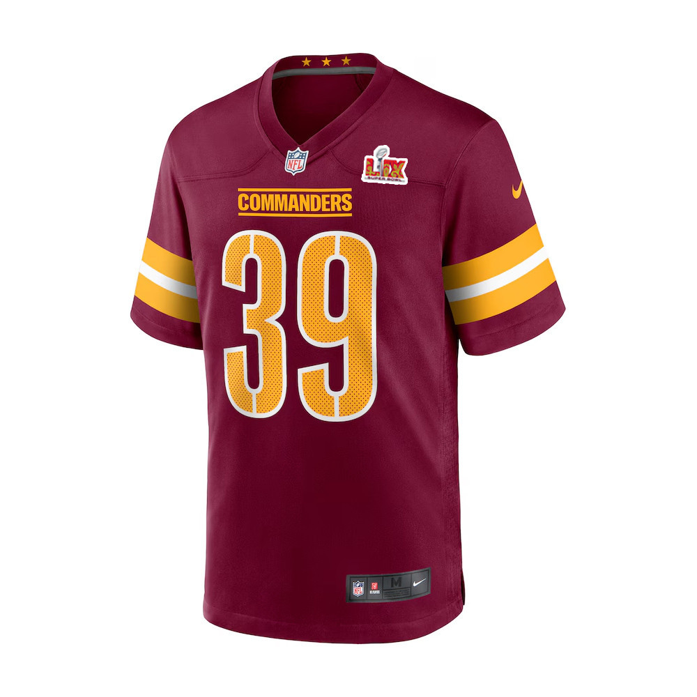 Jeremy Reaves #39 Washington Commanders Super Bowl LIX Youth Jersey – Burgundy - Image 2