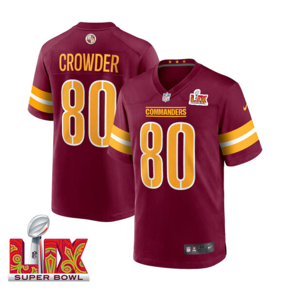 Jamison Crowder #80 Washington Commanders Super Bowl LIX Jersey – Men’s – Burgundy